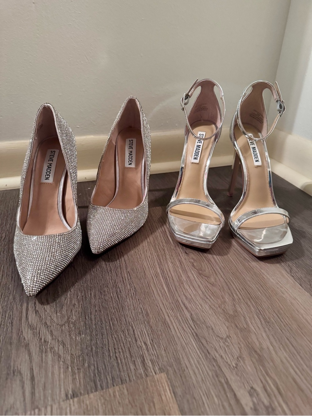 Steve Madden Silver Crystal Pointed-Toe Stiletto Pump - Picture 2 of 2